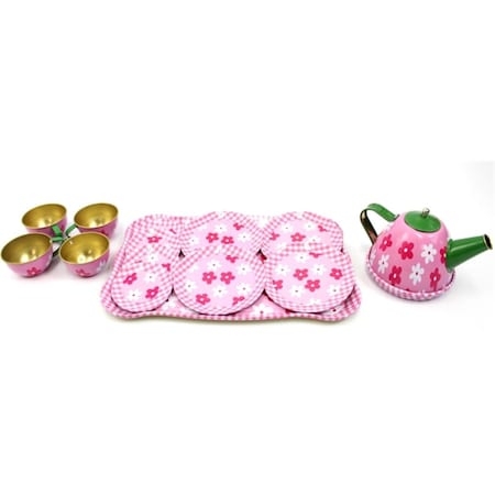 Snag-It AZ Trading & Import  Metal Teapot & Cups Kitchen Playset, Flower SN2524074